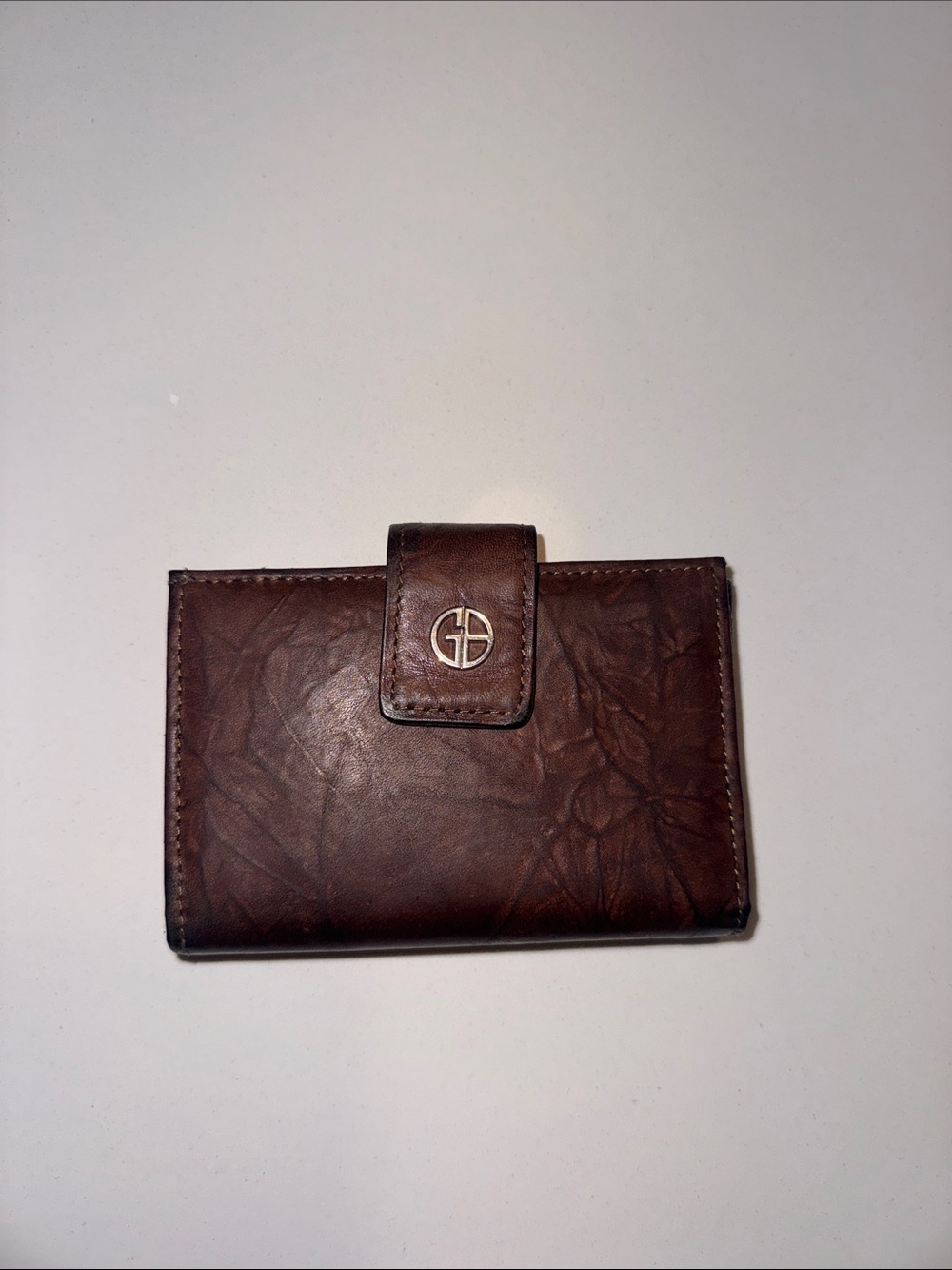 Gianni Bernini Tri-Fold Brown Leather Wallet